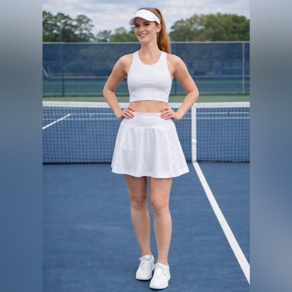Madewell MWL White Tennis Pickleball Golfcore Skort Built-In Shorts Size M NWT